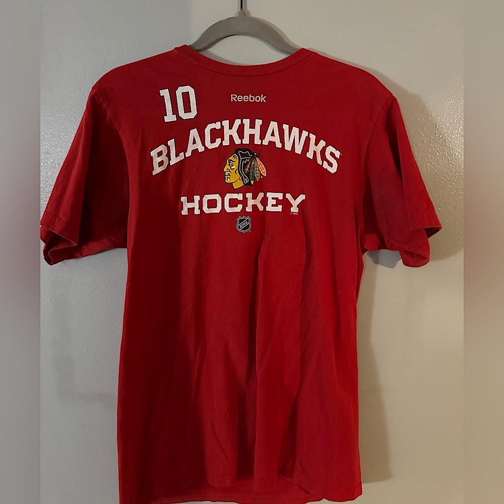 Red Reebok Chicago Blackhawks Hockey Patrick Sharp Jersey Shirt Size M